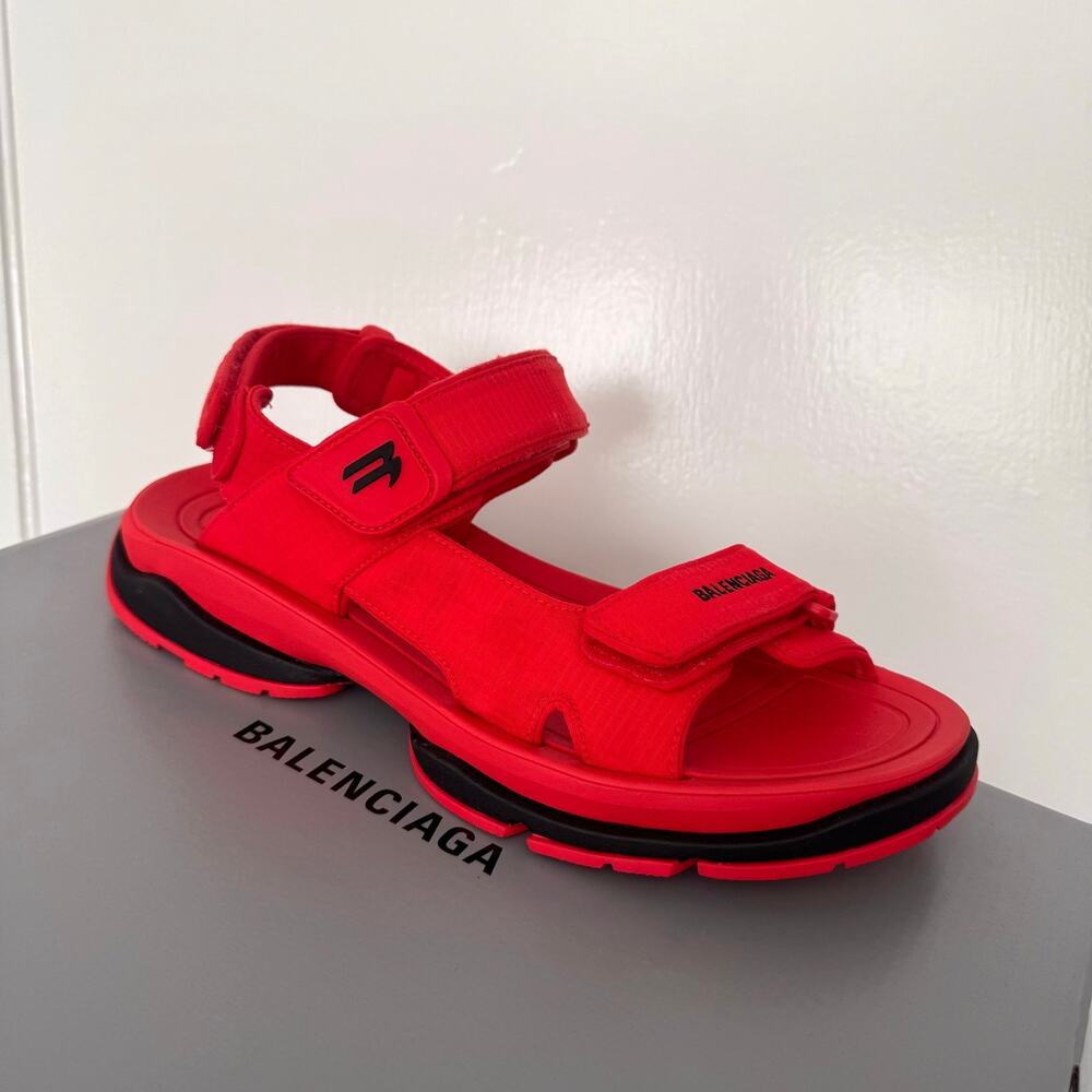 BALENCIAGA TOURIST SANDAL RED AND BLACK Sz 43